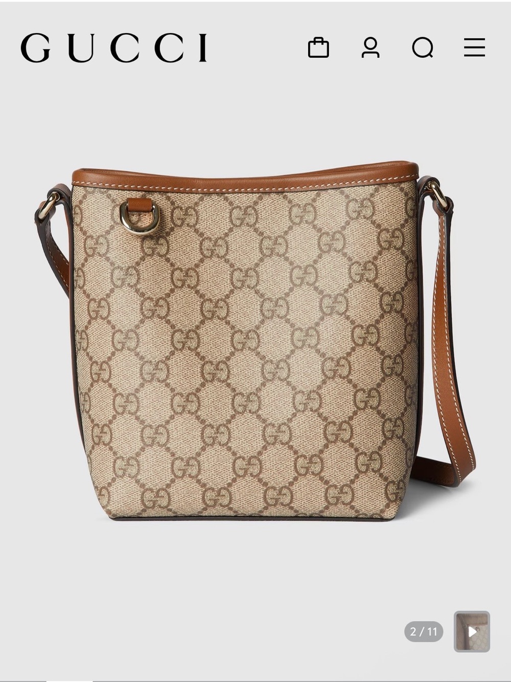 GUCCI GG Emblem nano bucket bag